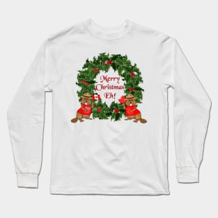 Canadian Mountie Beaver Christmas Eh! Long Sleeve T-Shirt